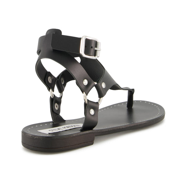 סטיב מאד - סנדלי עור לנשים JASEY בשחור