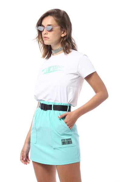 סטיב מאד - חצאית מיני עם חגורה בירוק מנטה STM2127717