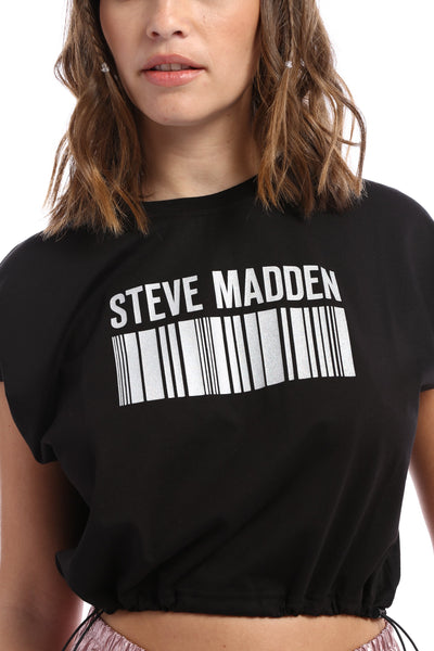 סטיב מאד - חולצת קרופ שחורה STM2127622