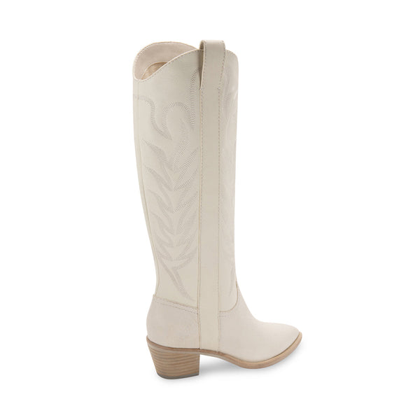 סטיב מאד - מגפי בוקרים מעור DOLCE VITA SOLEI בלבן