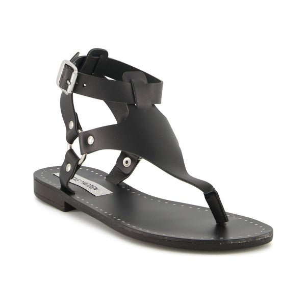 סטיב מאד - סנדלי עור לנשים JASEY בשחור