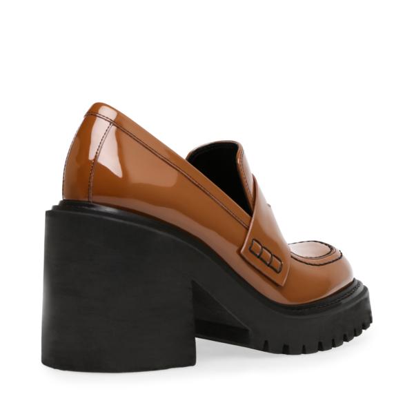 סטיב מאד - נעלי מוקסין עם עקב לנשים OBSIDIAN בחום