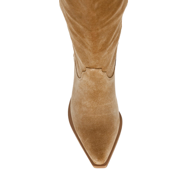 סטיב מאד - מגפי בוקרים מזמש לנשים WESTSIDE בקאמל