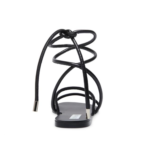 סטיב מאד - סנדלי קשירה שטוחים בשחור TWIRL