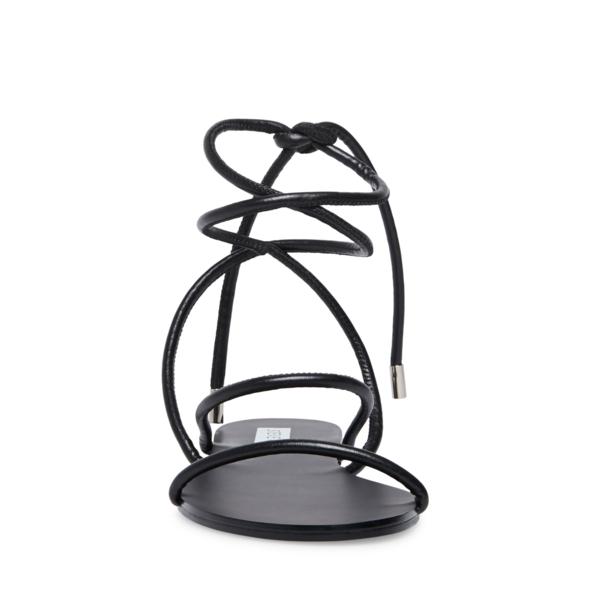 סטיב מאד - סנדלי קשירה שטוחים בשחור TWIRL